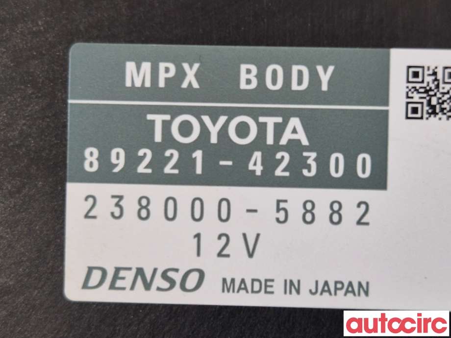 Styreenhet comfort (BCM) til Toyota RAV4 2016-2019 (Type IV, Fase 2)  (TOYOTA|892204AD70|238000-5882|89221-42300)