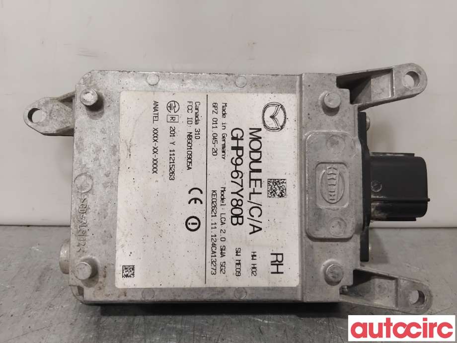 Sensor radar til Mazda 6 2013-2015 (Type III, Fase 1)  (MAZDA|GHP9-67-Y80C|6PZ011045-20|GHP9-67Y80B)