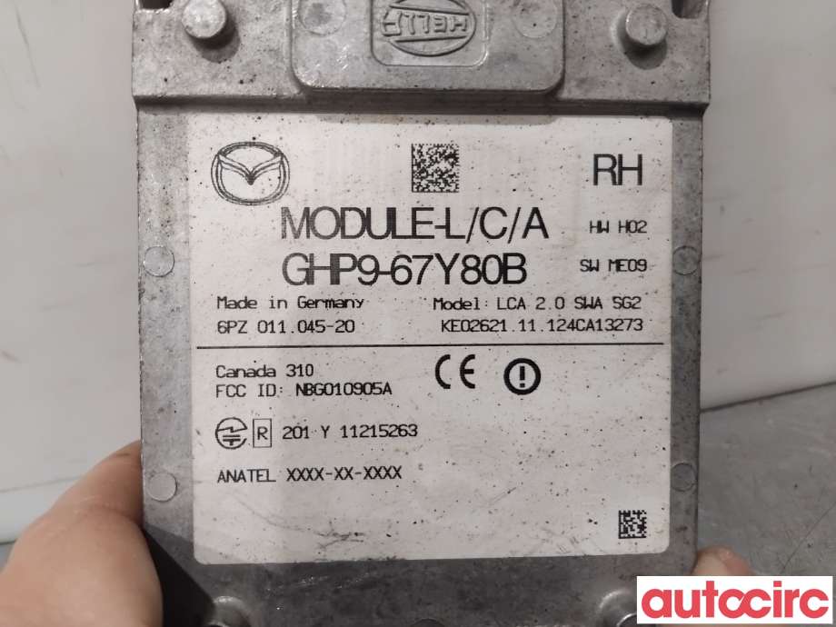 Sensor radar til Mazda 6 2013-2015 (Type III, Fase 1)  (MAZDA|GHP9-67-Y80C|6PZ011045-20|GHP9-67Y80B)