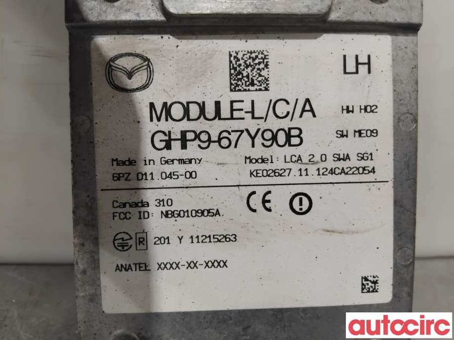 Sensor radar til Mazda 6 2013-2015 (Type III, Fase 1)  (MAZDA|GHP9-67-Y90C|6PZ011045-00|GHP9-67Y90B)
