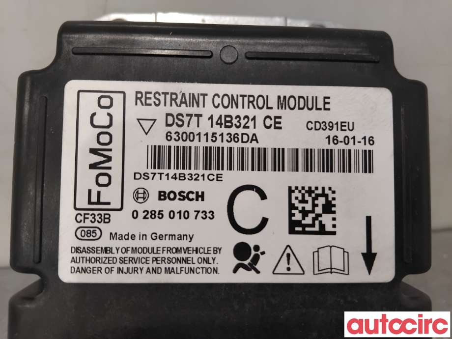 Airbag elektronikk til Ford Mondeo 2014-2019 (Type V, Fase 1)  (FORD|2184427|0285010733|DS7T14B321CE)