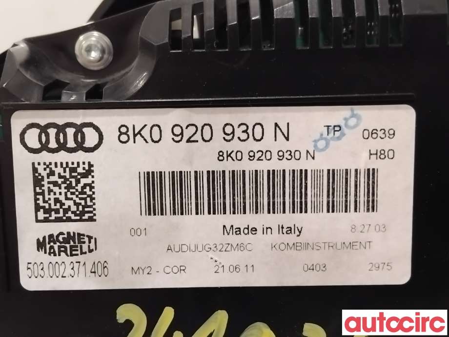 Instrumentpanel til Audi A4 2007-2014 (Type IV) (B8) (B8) (AUDI|8K0920930NX|503002371406|8K0920930N)
