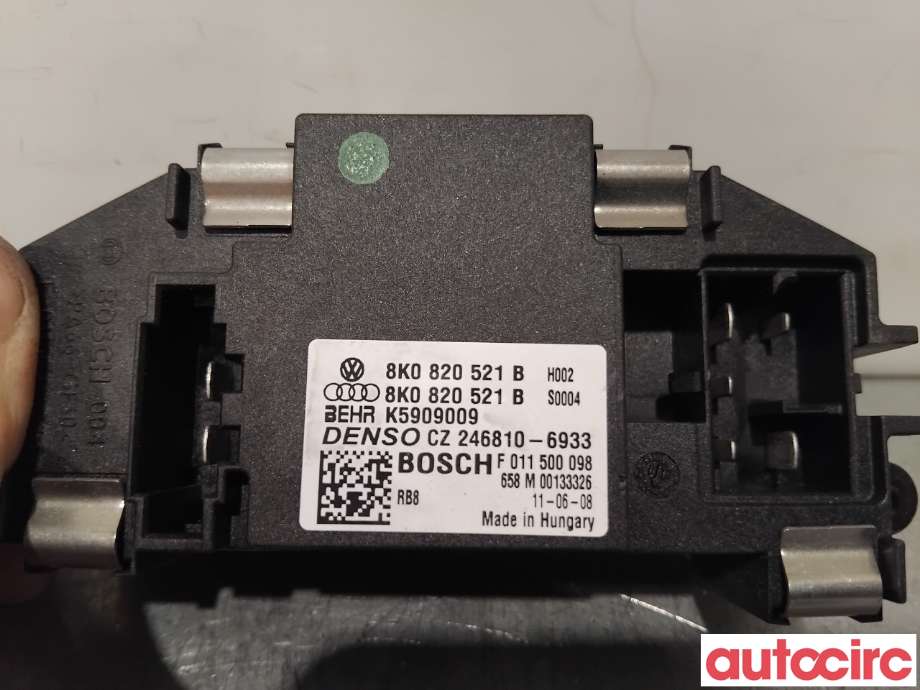 Varmeapparat motstand til Audi A4 2007-2014 (Type IV) (B8) (B8) (AUDI|8K0820521B|F011500098)