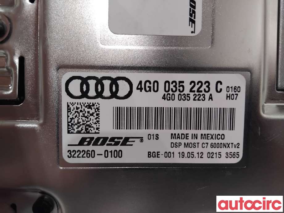 Bilstereo forsterker til Audi A7 2010-2014 (Type I, Fase 1)  (AUDI|4G0035223C|322260-0100)