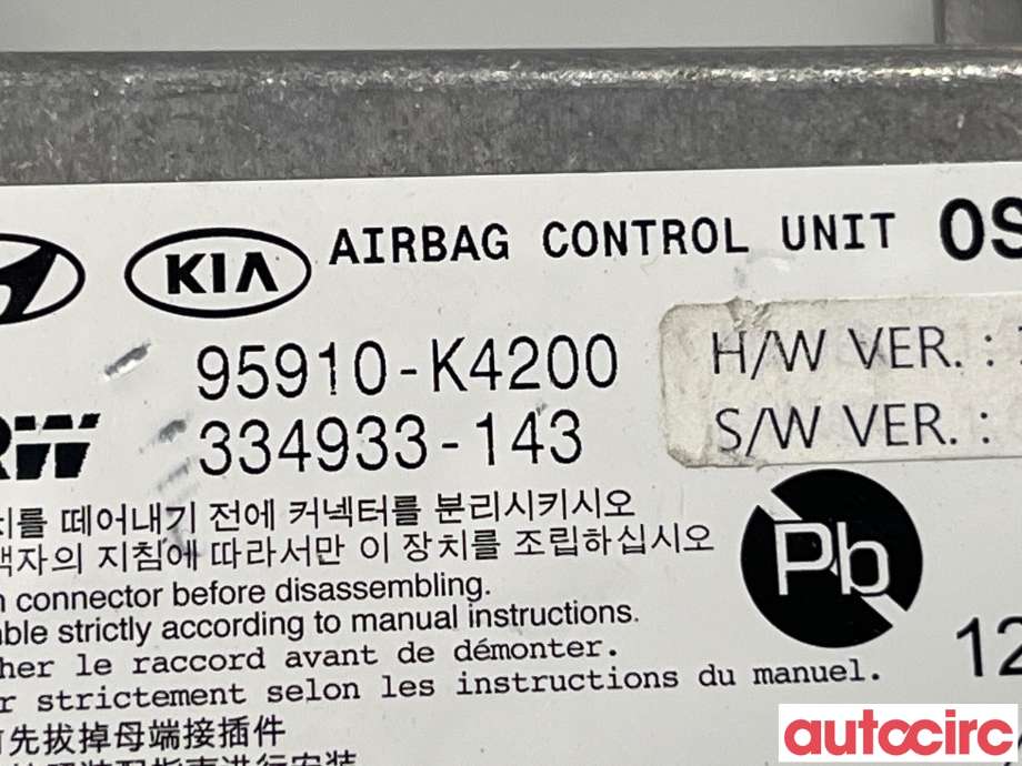 Airbag elektronikk til Hyundai Kona 2017-2021 (Type I, Fase 1)  (HYUNDAI|95910K4200)