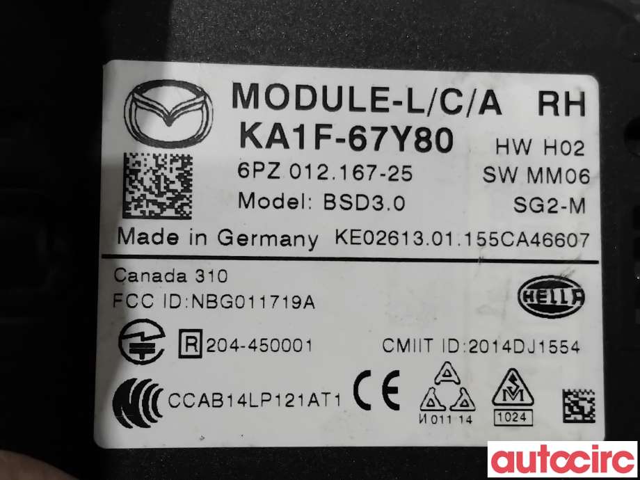 Sensor radar til Mazda CX-5 2012-2017 (Type I)  (MAZDA|KA1F-67-Y80E|6PZ012167-25|KA1F-67Y80)