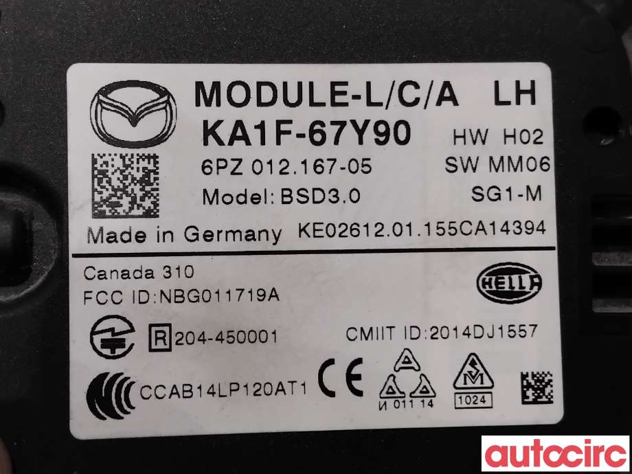 Sensor radar til Mazda CX-5 2012-2017 (Type I)  (MAZDA|KA1F-67-Y90E|6PZ012167-05|KA1F-67Y90)