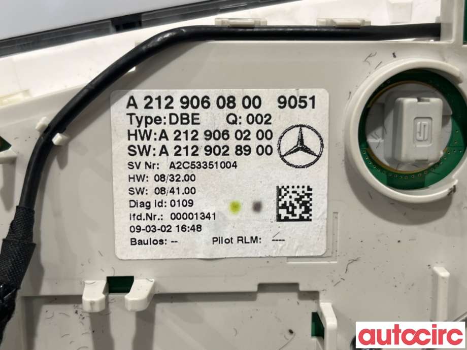 Taklyspanel til Mercedes E-Klasse 2009-2013 (Fase 1) (W212) (W212) (MERCEDES|A2129003406|A2C53351004|A2129060800)
