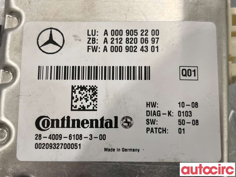 Sensor radar til Mercedes E-Klasse 2009-2013 (Fase 1) (W212) (W212) (MERCEDES|A0009057202|28-4009-6108-3-00|A0009052200)