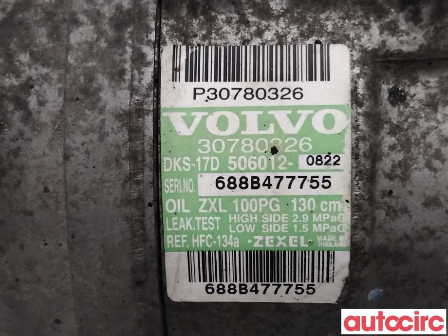Aircondition kompressor til Volvo XC90 2007-2014 (Type I, Fase 2)  (VOLVO|36001066|506012-0822|30780326)