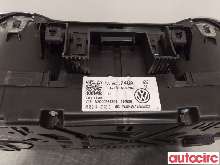 Instrumentpanel til VW Polo 2014-2017 (Type V, Fase 2) (VOLKSWAGEN|6C0920740A|)