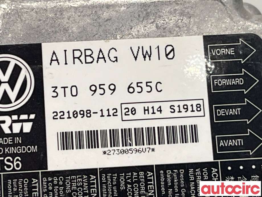 Airbag elektronikk til Škoda Superb 2008-2015 (Type II)  (SKODA|3T0959655)