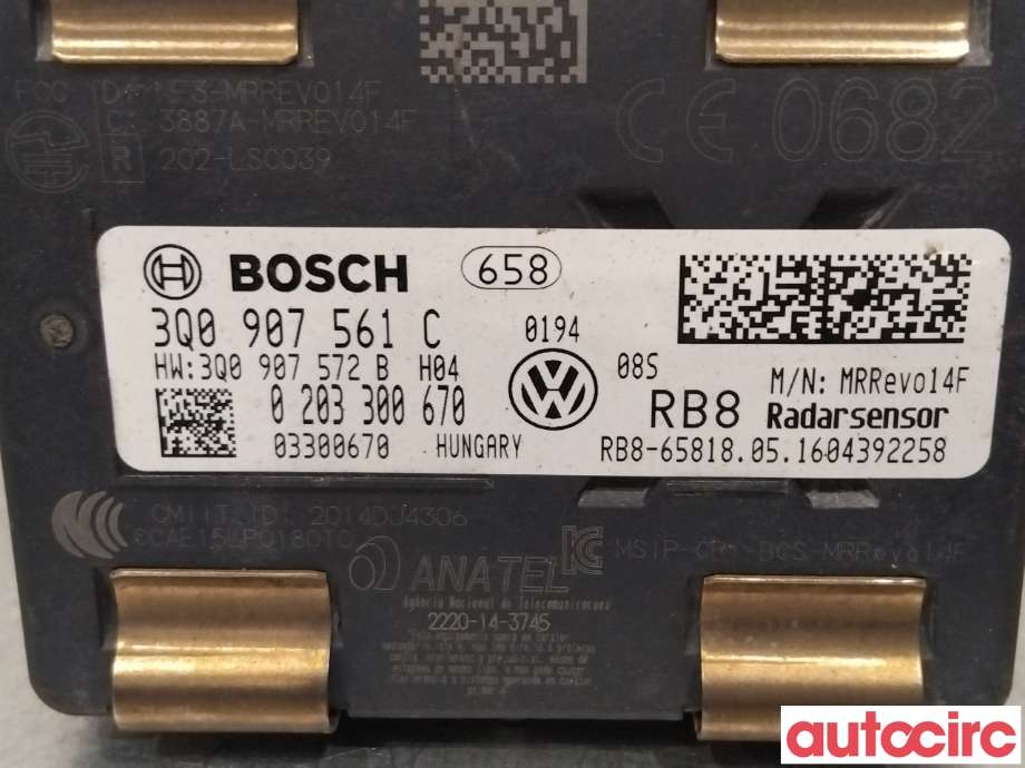 Sensor radar til Škoda Superb 2015-->> (Type III)  (SKODA|3Q0907561C)