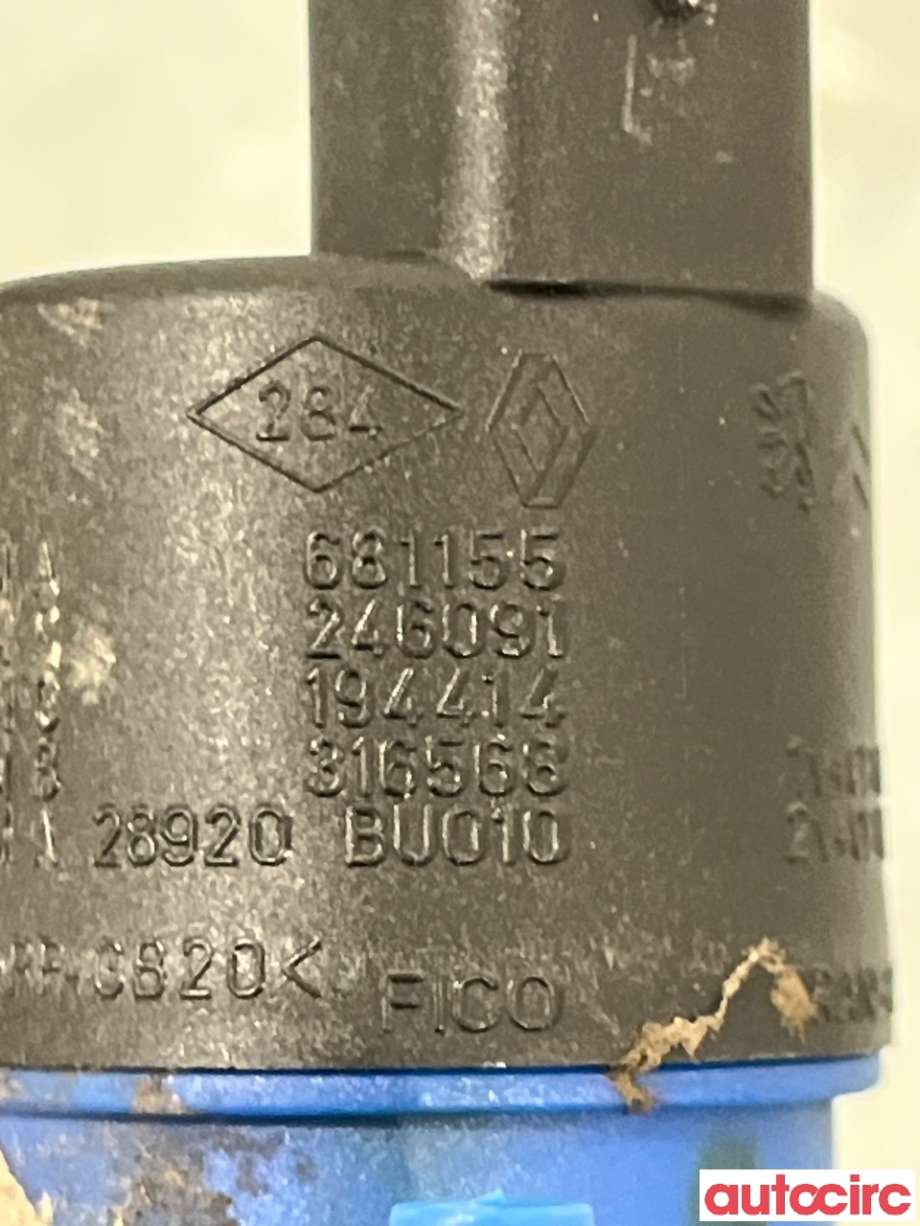 Spylerpumpe foran til Renault Clio 2009-2012 (Type III, Fase 2) (RENAULT|7700428386)