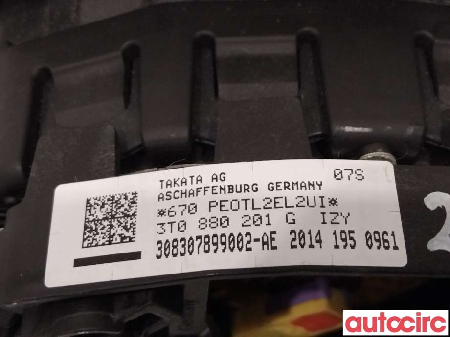 Airbag rattpute til Škoda Superb 2008-2015 (Type II)  (SKODA|3V0880201AC|)