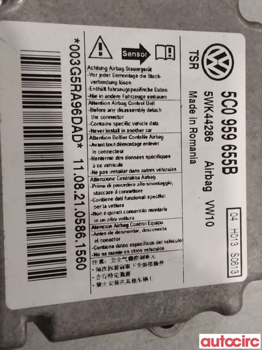 Airbag elektronikk til VW Golf VI 2008-2012 (VOLKSWAGEN|5C0959655B|)