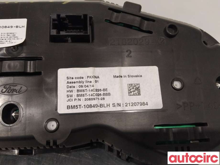 Instrumentpanel til Ford Focus 2011-2014 (Type III, Fase 1)  (FORD|5580297|BM5T-10849-BLN|BM5T-10849-BAG)