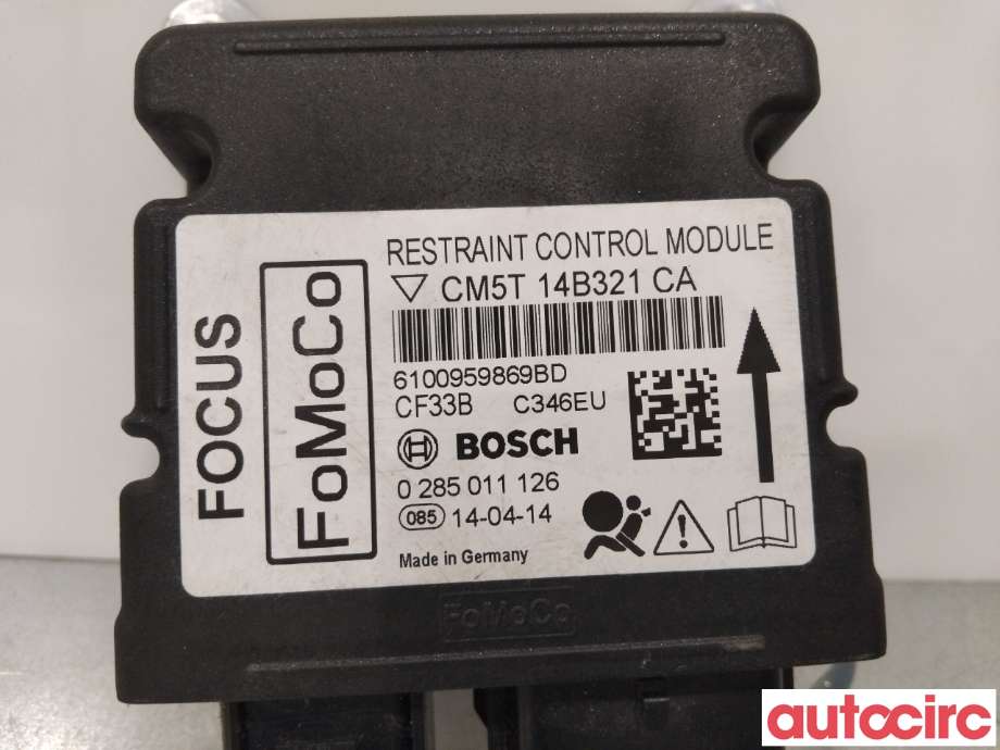 Airbag elektronikk til Ford Focus 2011-2014 (Type III, Fase 1)  (FORD|1767129||CM5T-14B321-CA)
