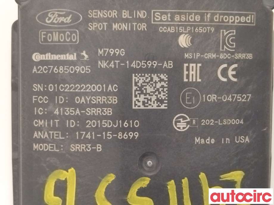 Sensor radar til Ford Transit Connect 2018-->> Type II, Fase 2  (FORD|2545031|NC3T-14C689-CA|)