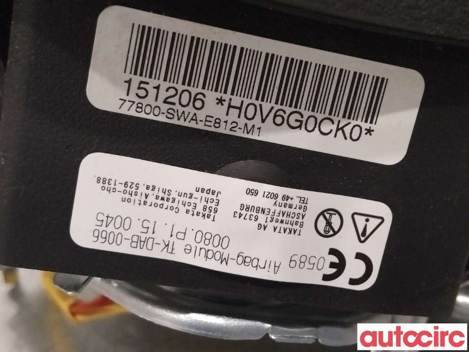 Airbag rattpute til Honda CR-V 2007-2012 (Type III)  (HONDA|77810-SWA-E80ZA|)