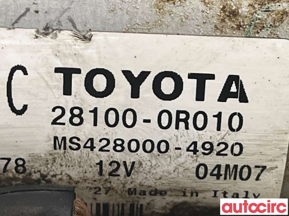 Starter diesel til Toyota RAV4 2009-2013 (Type III, Fase 2)  (TOYOTA|281000R010|MS428000-4920|28100-0R010)