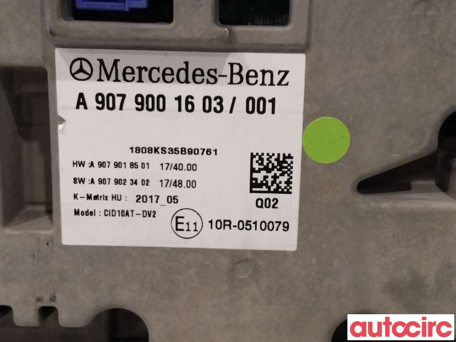 Multimedia display (MCU - Media Controller Unit) til Mercedes Sprinter 2018-->> (907/910) (907/910) (MERCEDES|A9079001603|)