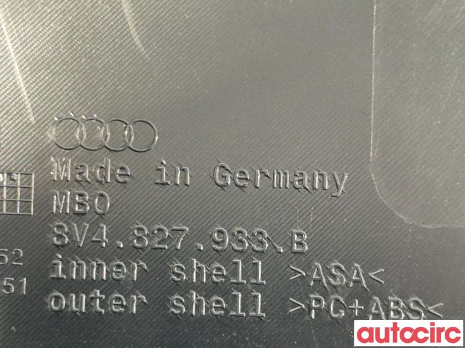 Spoiler bakluke til Audi A3 2012-2016 (Type III, Fase 1)  (AUDI|8V4827933B|)