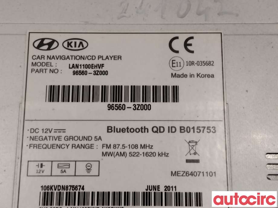 Bilstereo til Hyundai i40 2012-2017  (HYUNDAI|965603Z0004X|)