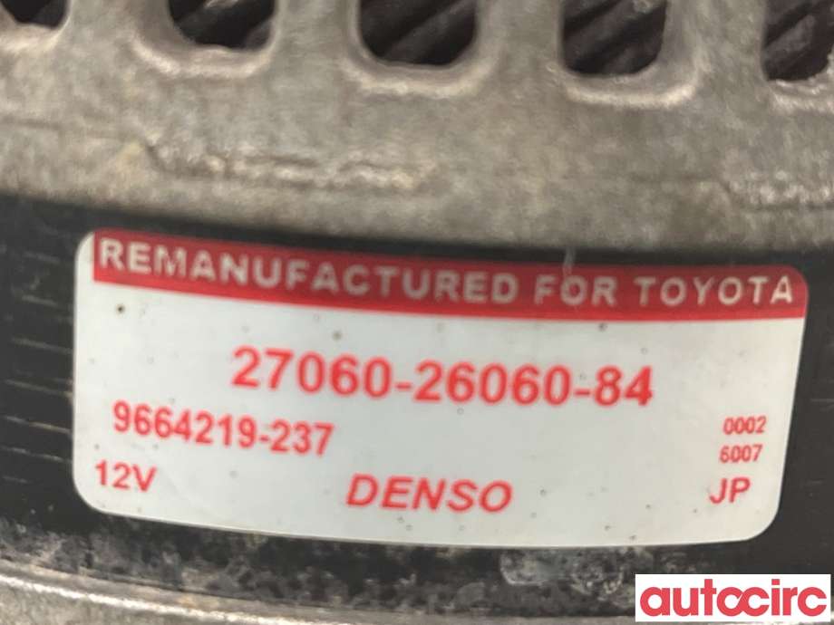 Dynamo til Toyota RAV4 2009-2013 (Type III, Fase 2)  (TOYOTA|2706026060|9664219-237|27060-26060)