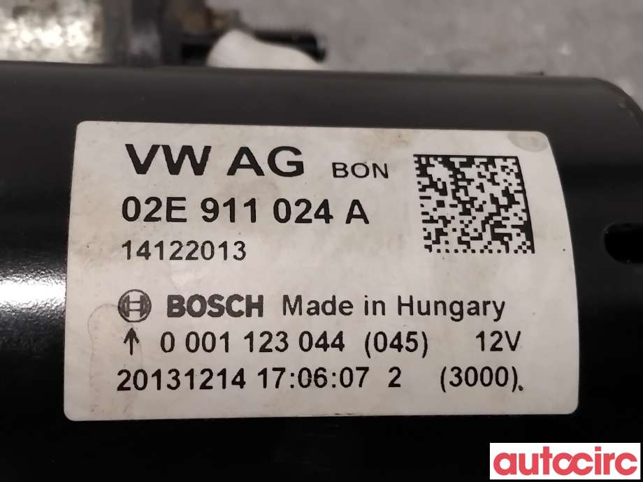 Starter diesel til VW Touran 2007-2010 (Type I, Fase 2)  (VOLKSWAGEN|02E911024AX|0001123044|02E911024A)