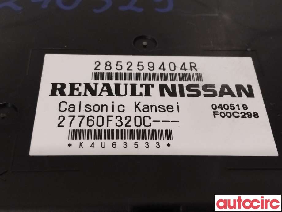 Styreenhet klima/aircondition til Renault Zoe 2013-2019 (Fase 1)  (RENAULT|285259404R|)
