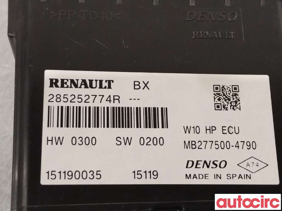 Styreenhet klima/aircondition til Renault Zoe 2013-2019 (Fase 1)  (RENAULT|285252774R|)