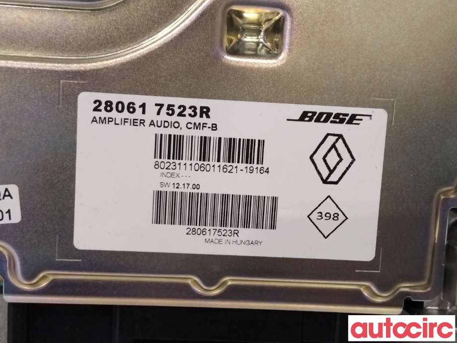 Bilstereo forsterker til Renault Zoe 2013-2019 (Fase 1) (RENAULT|280617997R|)