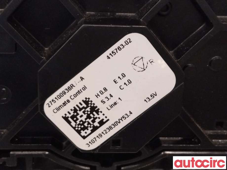 Varmeapparat betjening til Renault Zoe 2013-2019 (Fase 1) (RENAULT|275100936R|)
