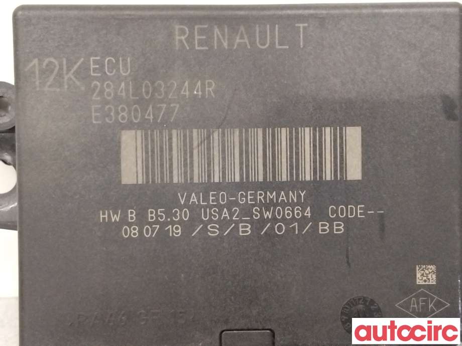 Styreenhet parkering til Renault Zoe 2013-2019 (Fase 1) (RENAULT|284L03244R|)