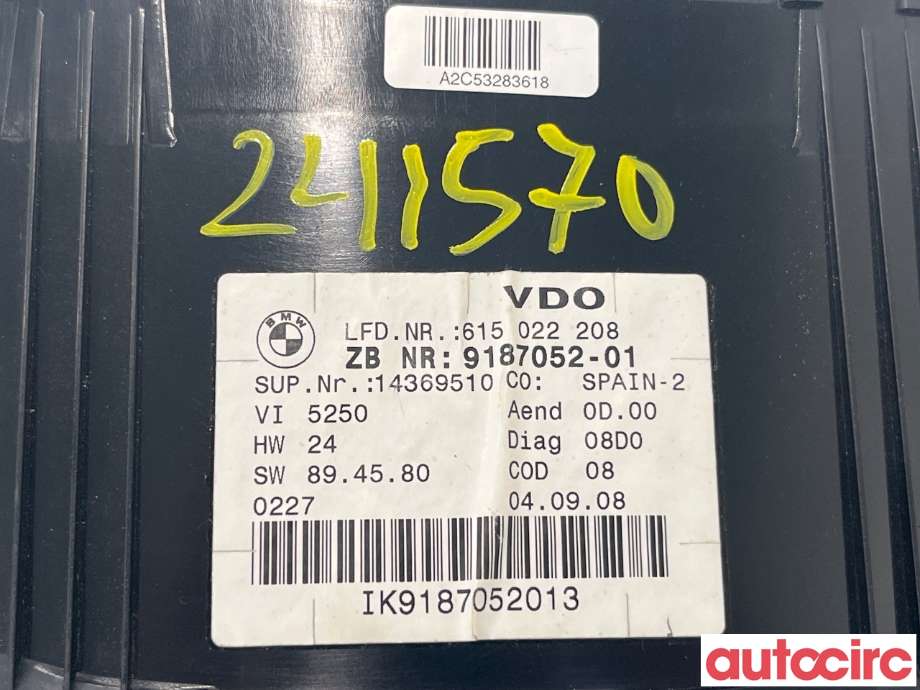 Instrumentpanel til BMW 3-Serie 2005-2011 (E90/E91/E92/E93) (E90/E91/E92/E93) (BMW|62109316119)