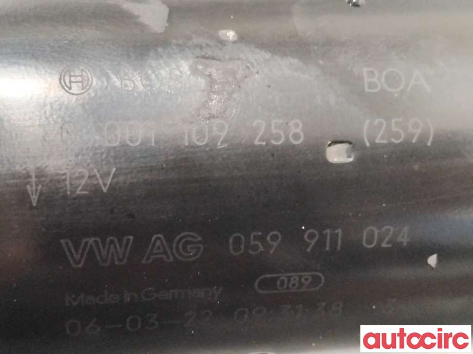 Starter diesel til Audi A6 2005-2008 (Type III, Fase 1) (C6) (C6) (AUDI|059911024G|0001109258|059911024)
