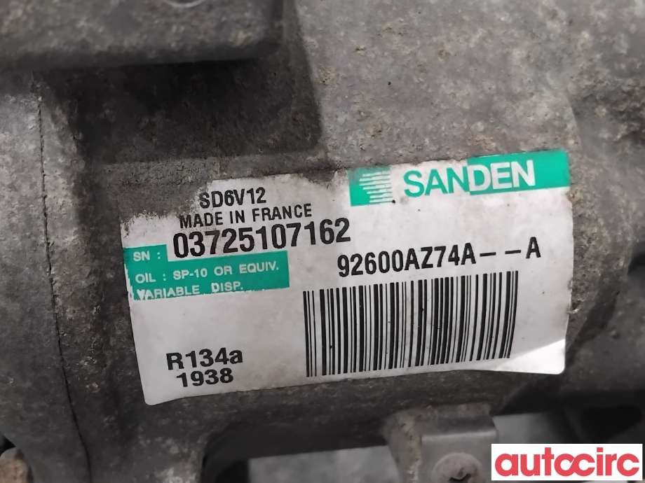 Aircondition kompressor til Nissan Juke 2010-2014 (Fase 1)  (NISSAN|2763000Q3D|SD6V121938|92600A274A)