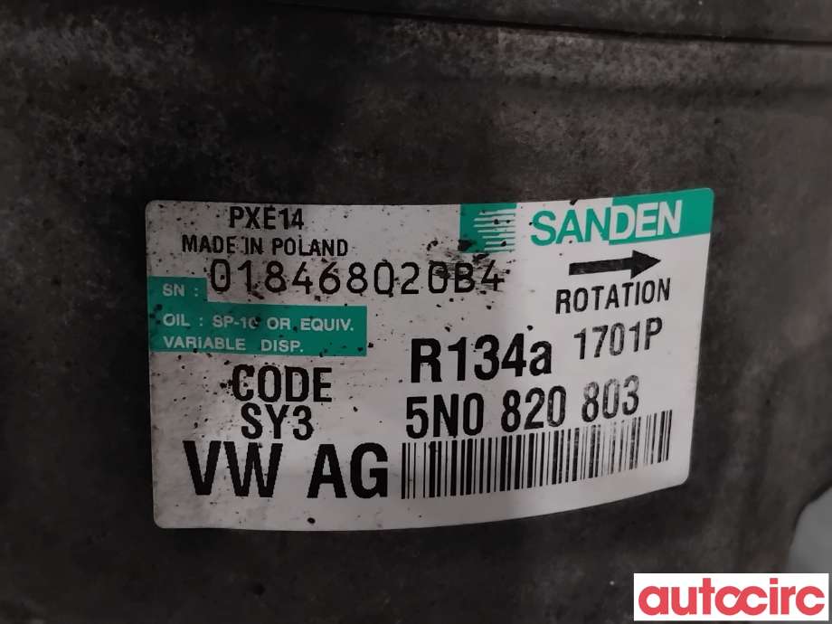 Aircondition kompressor til VW Passat 2005-2010 (B6) (B6) (VOLKSWAGEN|5K0820803X|PXE141701|1K0820808F)