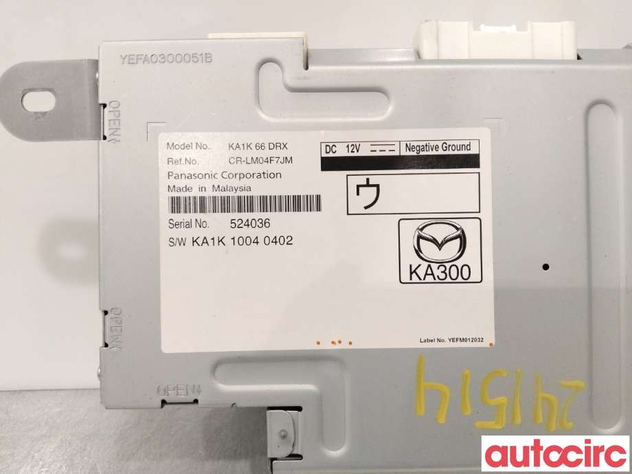 Bilstereo diverse til Mazda CX-5 2012-2017 (Type I)  (MAZDA|KA1K-66-DRX|CR-LM04F7JM|KA1K66DRX)