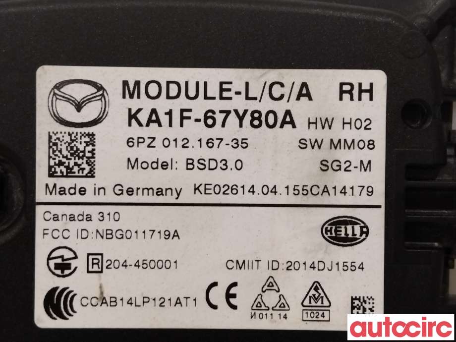 Sensor radar til Mazda CX-5 2012-2017 (Type I)  (MAZDA|KA1F-67-Y80E|6PZ012167-35|KA1F-67Y80A)