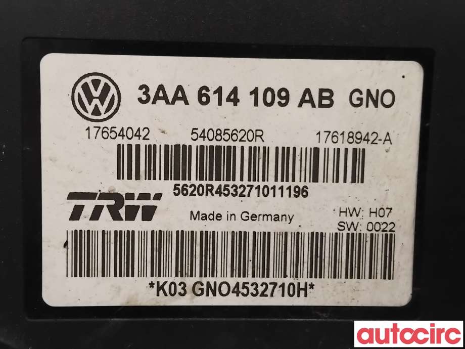 ABS sentral til VW Passat 2011-2015 (B7) (B7) (VOLKSWAGEN|3AA614109N|54085620R|3AA614109AB)