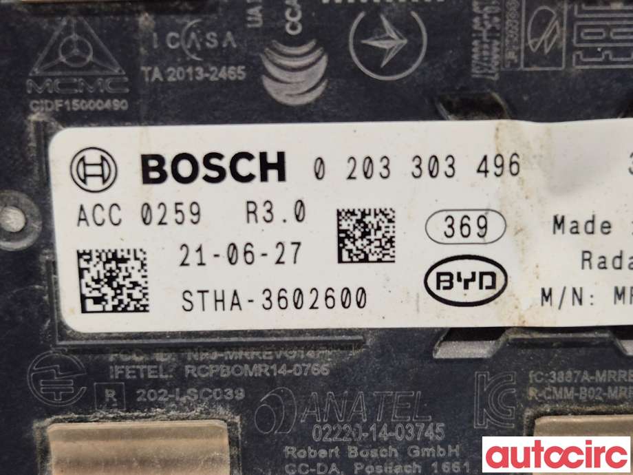 Sensor radar til BYD Tang 2020-->>  (BYD|STHA-3602600|)