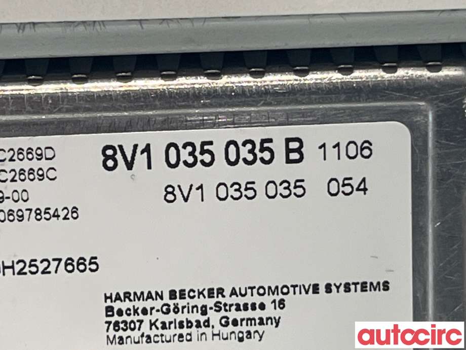 Bilstereo navigasjon spiller til Audi A3 2016-2020 (Type III, Fase 2)  (AUDI|8V1035035B)