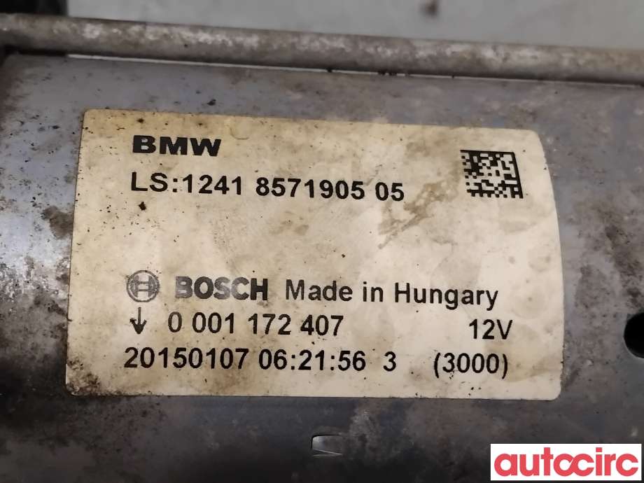 Starter diesel til BMW 4-Serie 2013-2020 (F32/F33/F36) (F32/F33/F36) (BMW|12418587708|0001172407|12418571905)