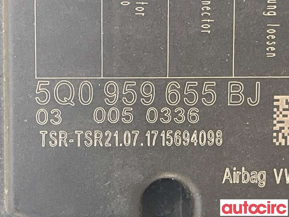 Airbag elektronikk til Audi A3 2016-2020 (Type III, Fase 2) (AUDI|5Q0959655BJ)