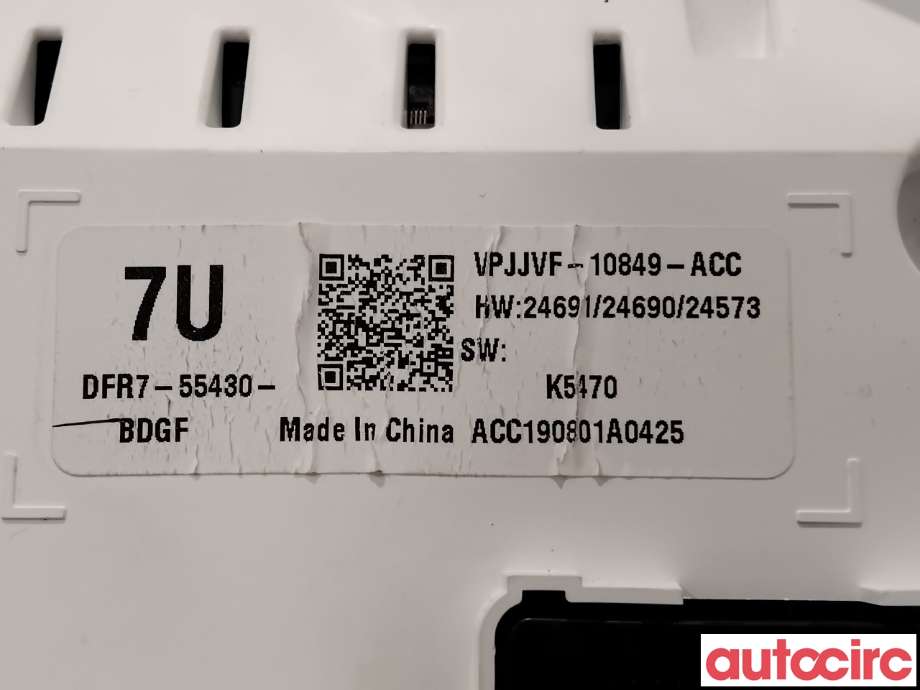 Instrumentpanel til Mazda CX-30 2020-->>  (MAZDA|DFR7-55-430A|VPJJVF-10849-ACC|DFR7-55430)