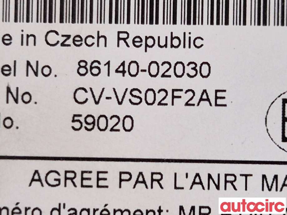 Bilstereo til Toyota Auris 2013-2015 (Type II, Fase 1)  (TOYOTA|8614002030|)