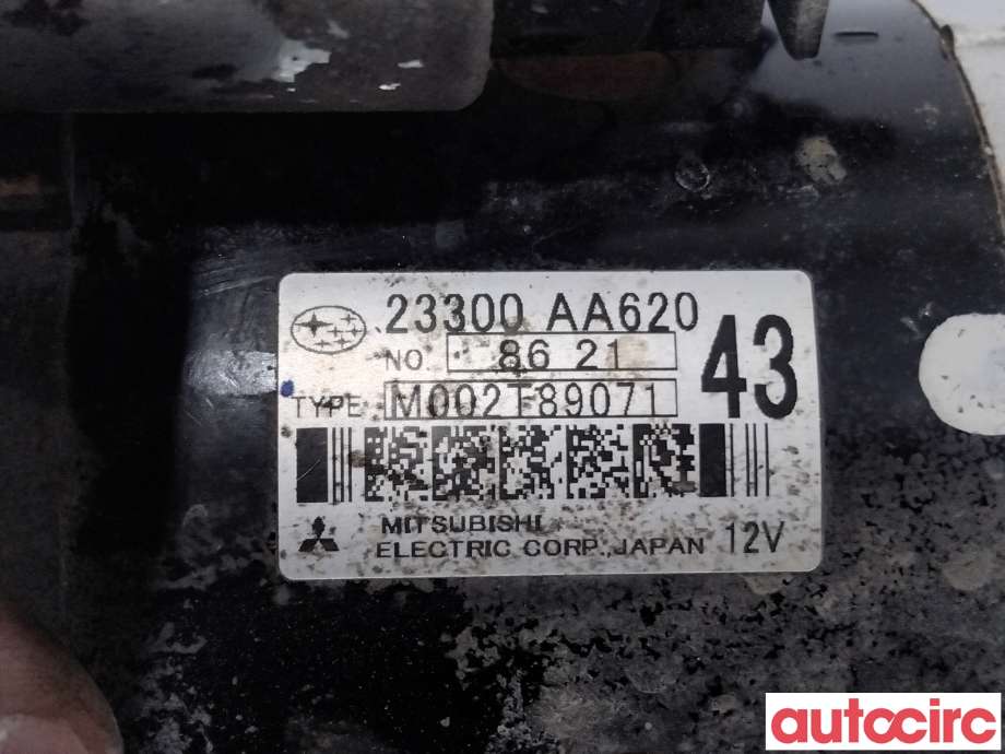 Starter diesel til Subaru Legacy 2007-2009 (Type IV, Fase 2)  (SUBARU|23300AA620|M002T89071)