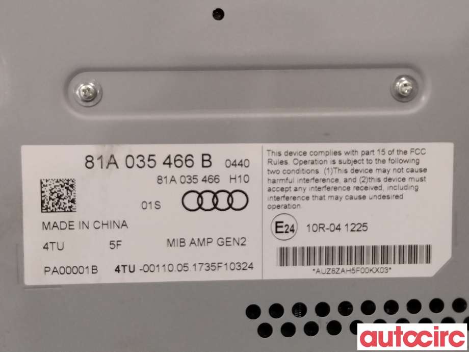 Bilstereo forsterker til Audi A3 2016-2020 (Type III, Fase 2) (AUDI|81A035466B)